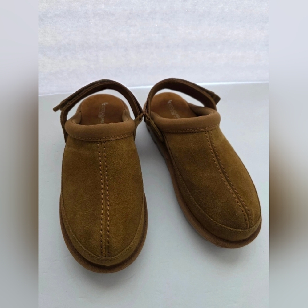 KoolaBurra by UGG Women's Tizzey Suede Chestnut Strap-Back Clog Slip-On Sz 8